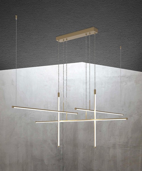 SIKREA Elia S5 Lampada a sospensione a LED Oro Verniciato