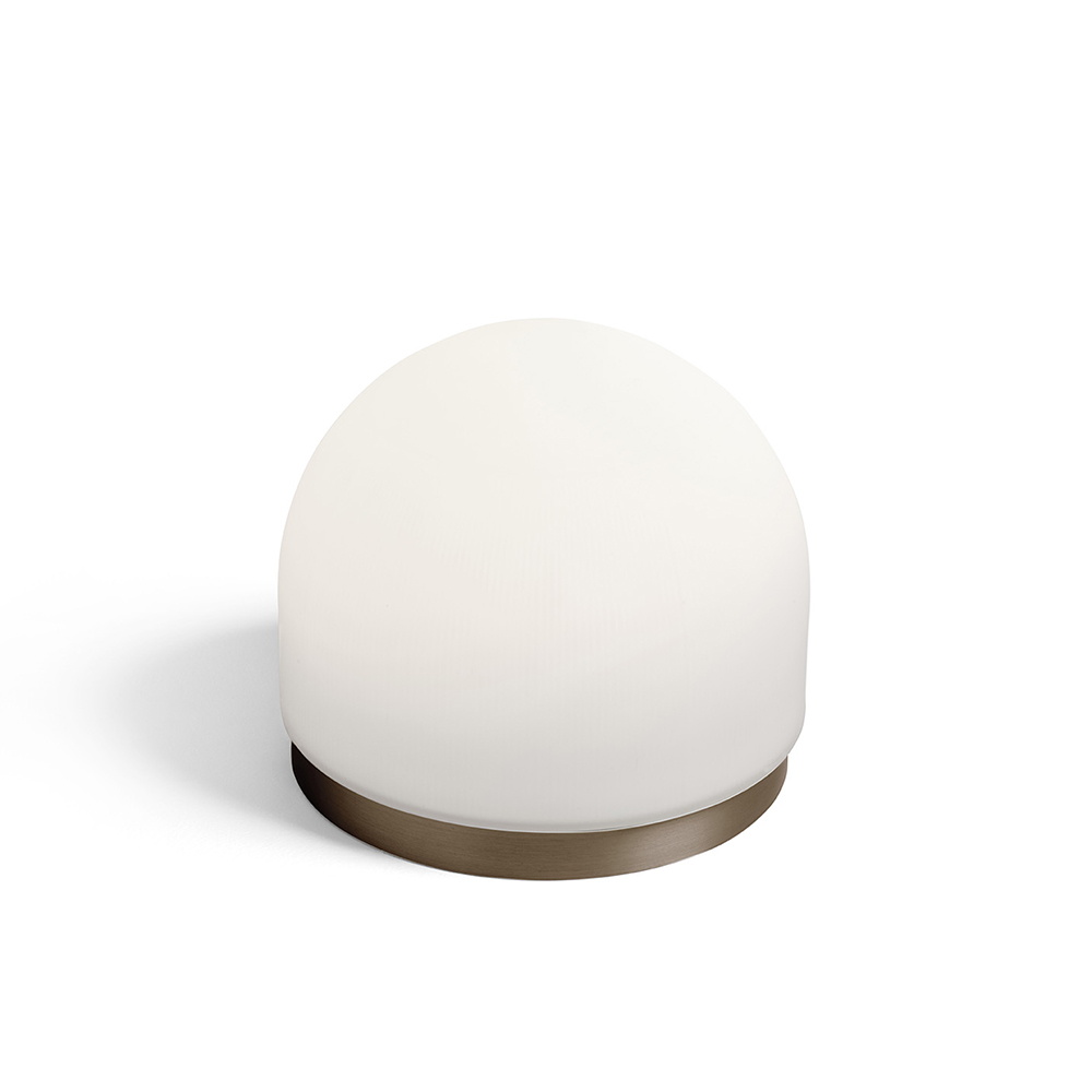 MILOOX Lampada da Tavolo DOMU Metallo Bronzo Vetro Bianco 1 Luce D. 20 1744.383