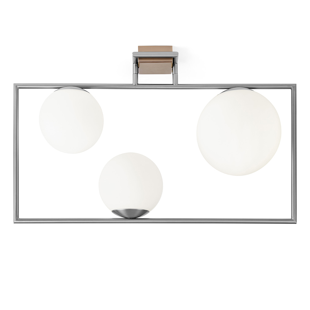 MILOOX Lampada da Soffitto BUBLE Metallo Acciaio Vetro Bianco 3 Luci 177.370