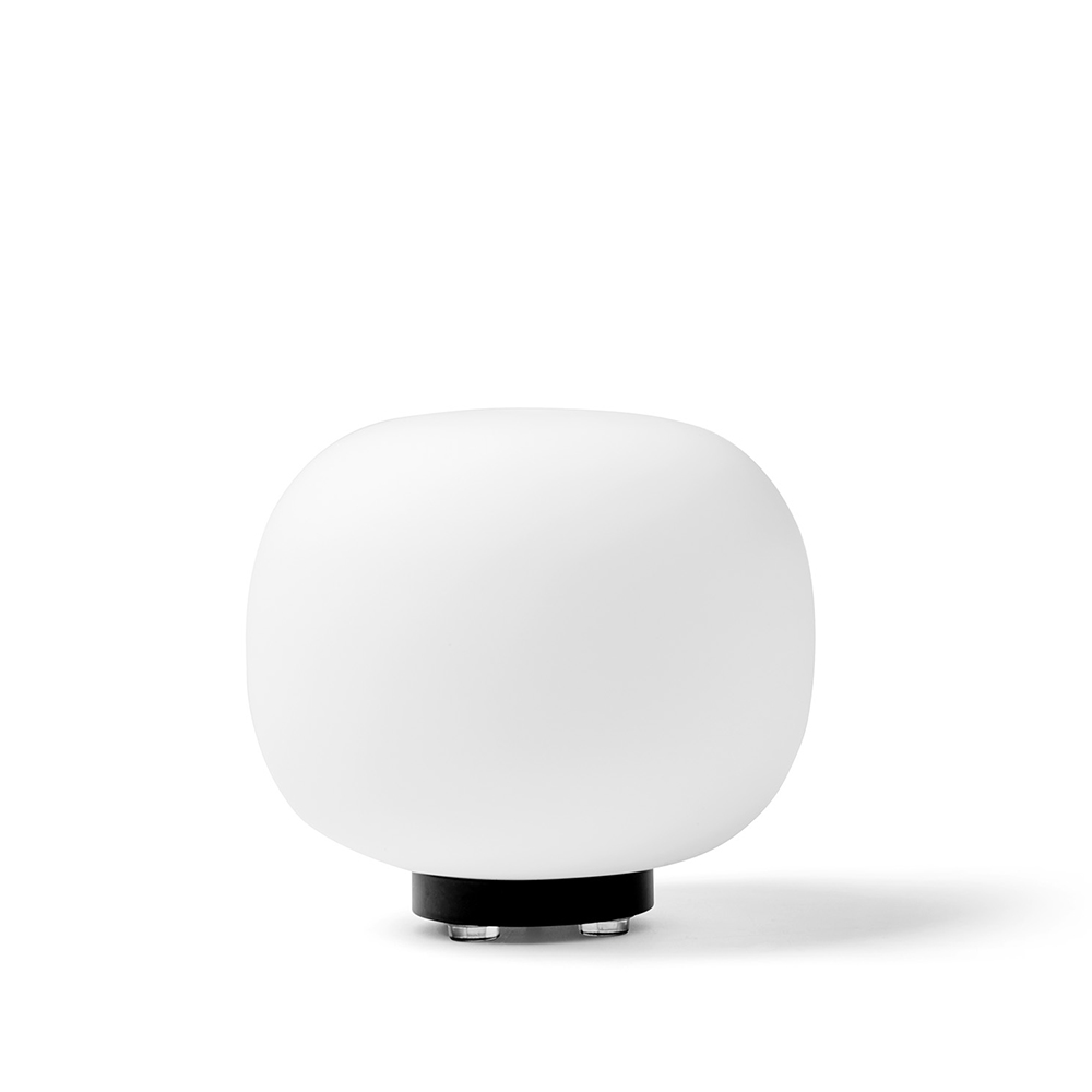MILOOX Lampada da Tavolo BOMBO Metallo Nero Vetro Bianco 1 Luce D. 15 1744.126