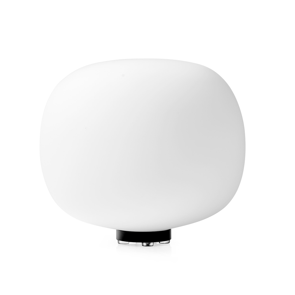 MILOOX Lampada da Tavolo BOMBO Metallo Nero Vetro Bianco 1 Luce D. 30 1744.127