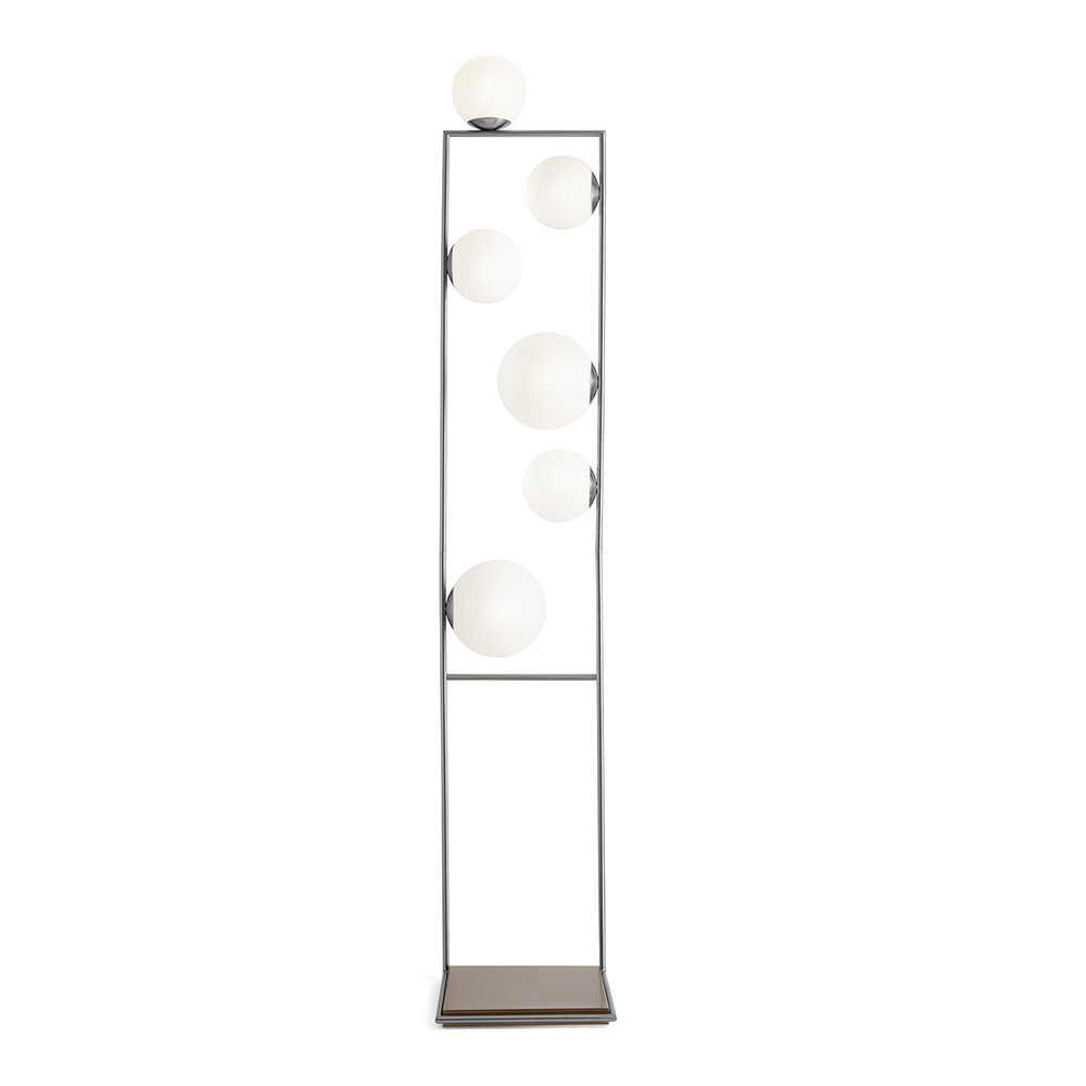 MILOOX Lampada da Terra BUBLE Metallo Acciaio Vetro Bianco 1744.369  Dimmerabile H. 187
