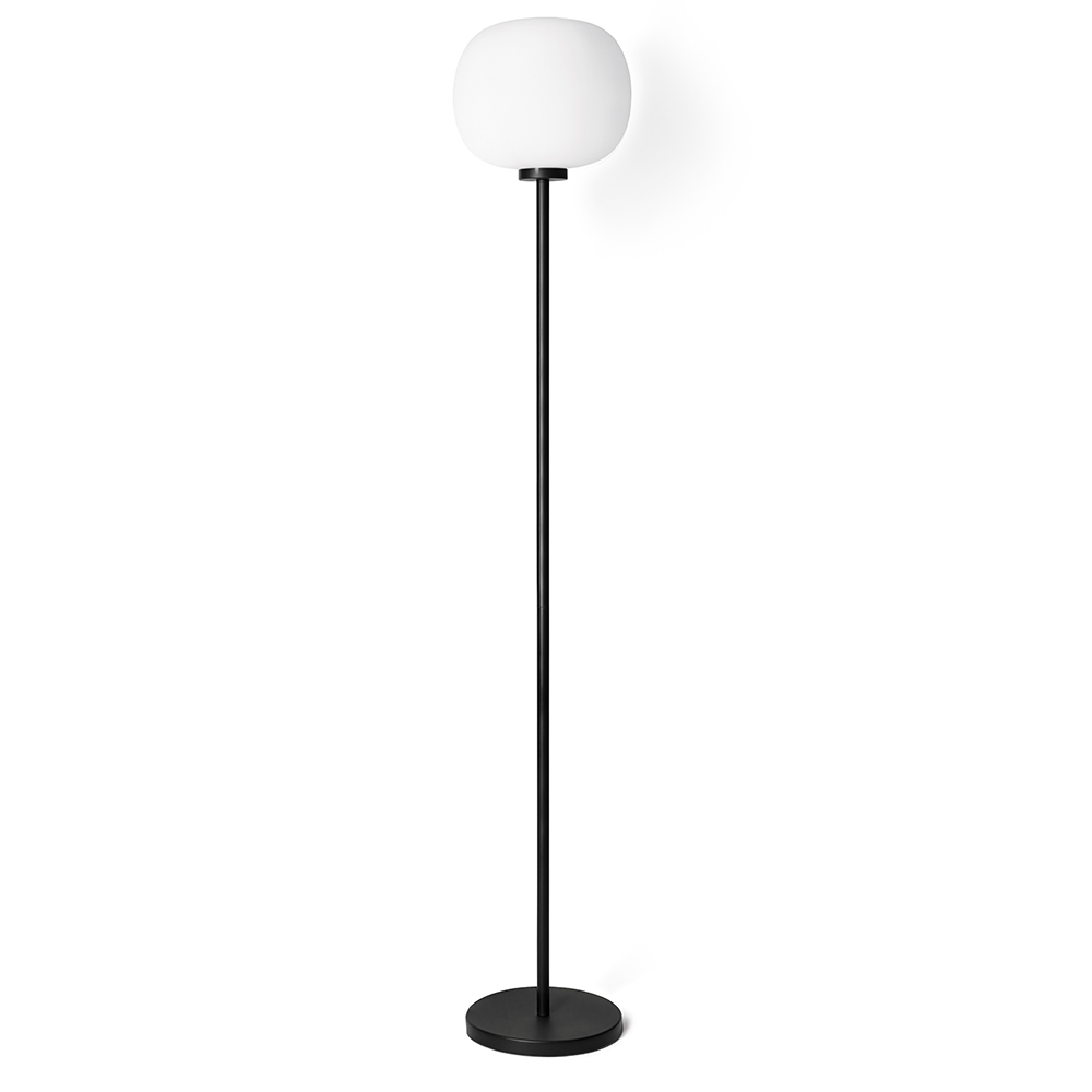 MILOOX Lampada da Terra BOMBO Metallo Nero Vetro Bianco  1744.37