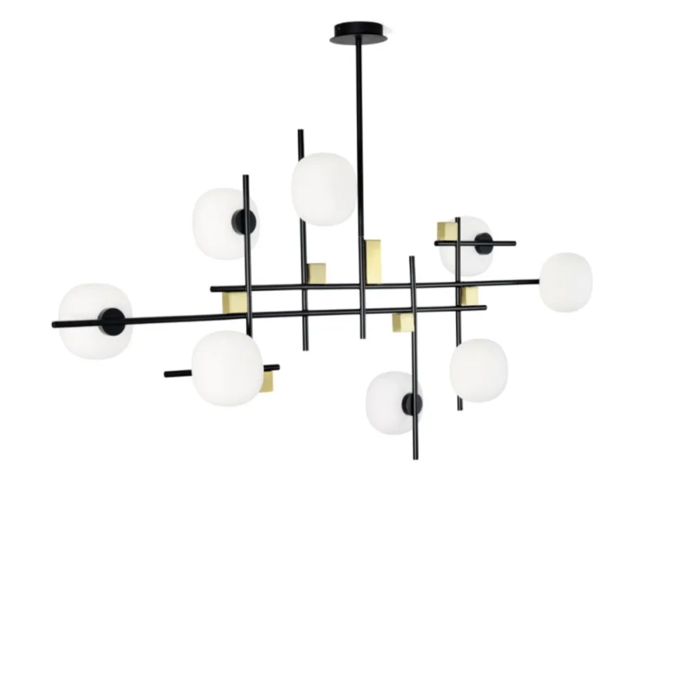 Miloox Sospensione  LINGOTTO 1744.351 G9 LED metallo vetro