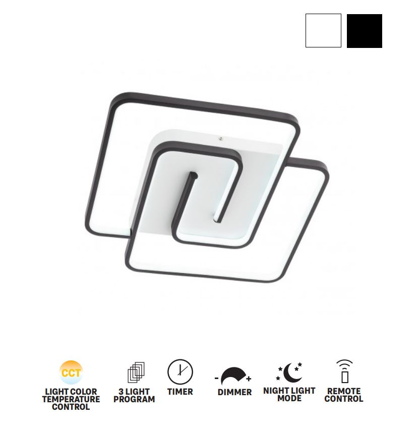 Redo Group Lampada Multifunzione Da Soffitto Spirale Squadra 01-2758ta Led CCT Dimmerabile Intersia