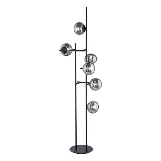ONDALUCE PT JEWEL LAMPADA DA TERRA NERA 6 SFERE VETRO
