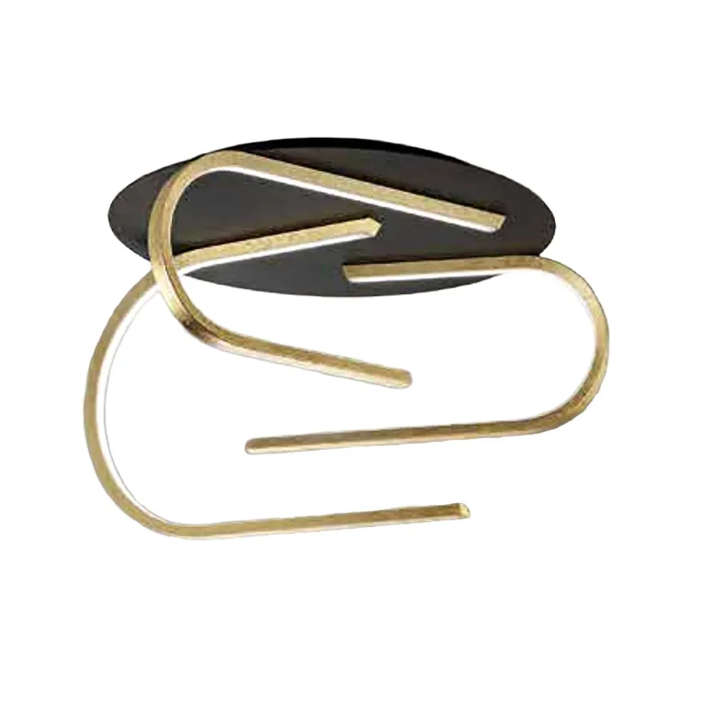 Fratelli Braga Plafoniera led GLIFO decoro foglia oro nero 2168 PL3 14-19