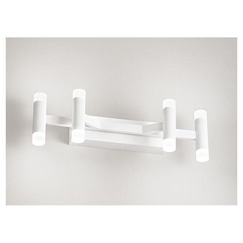 PERENZ CANDLES APPLIQUE 4 LUCI MODERNA IN ALLUMINIO  BIANCO LED 24W LUCE 3000K DIMMERABILE BIEMISSIONE