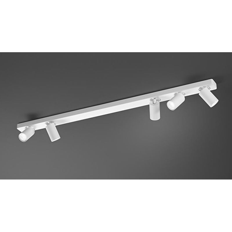 PERENZ ODDY PLAFONIERA 5 LUCI CON SPOT A CILINDRO ORIENTABILI METALLO BIANCO LAMPADINE 5XGU10