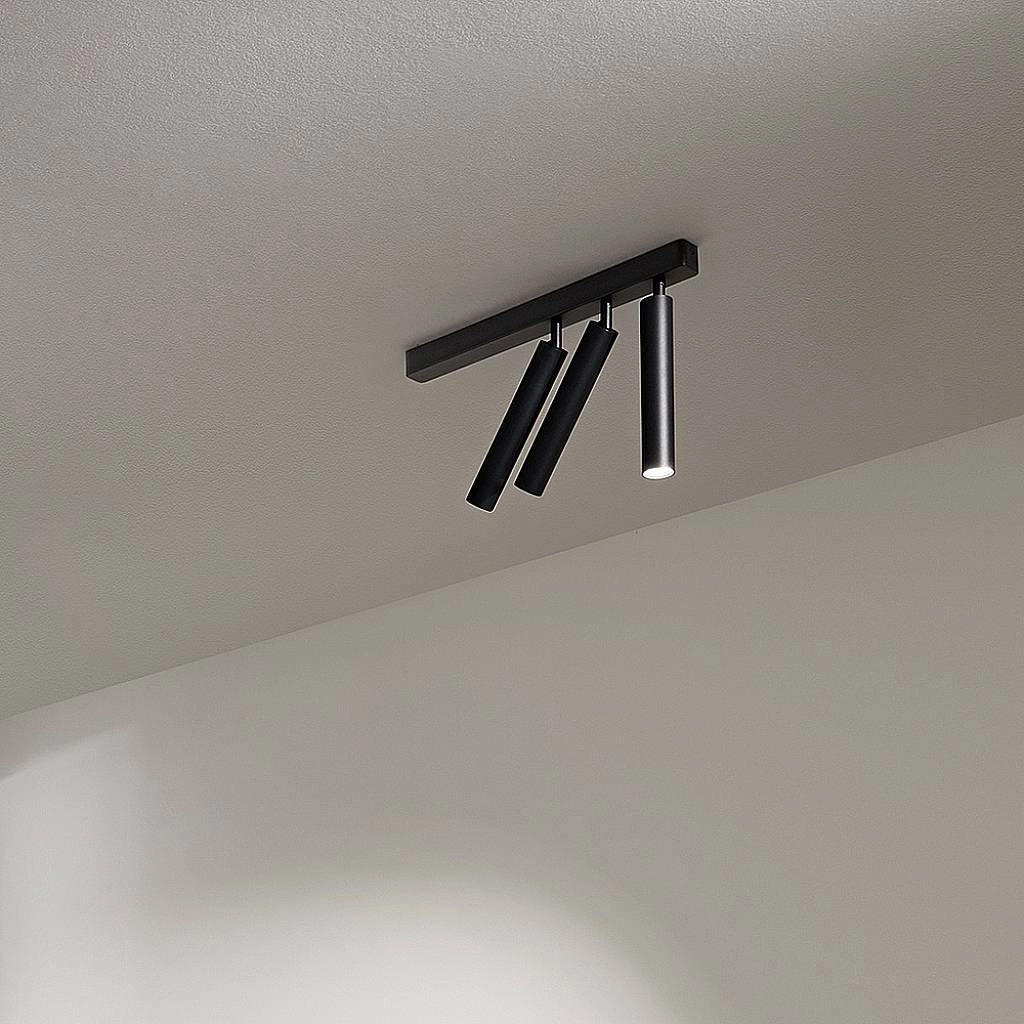 PERENZ Spot Bambù Metallo Nero 3 Luci Led 10W 3000K 8244 N LC