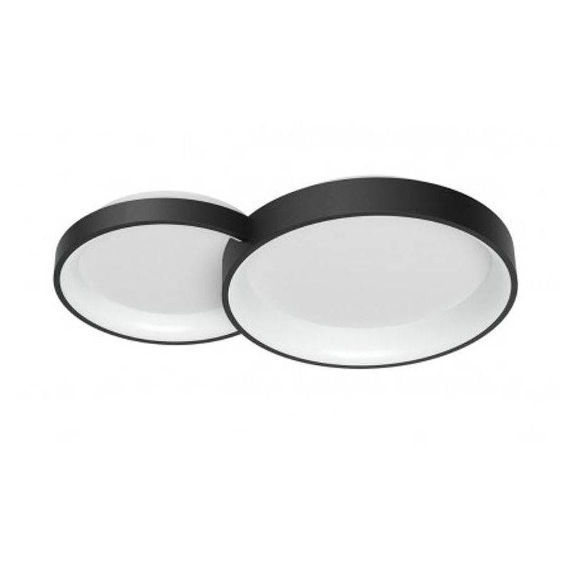 Redo group COMBI PLAFONIERA DUE CERCHI NERO LED 50W 01-3370