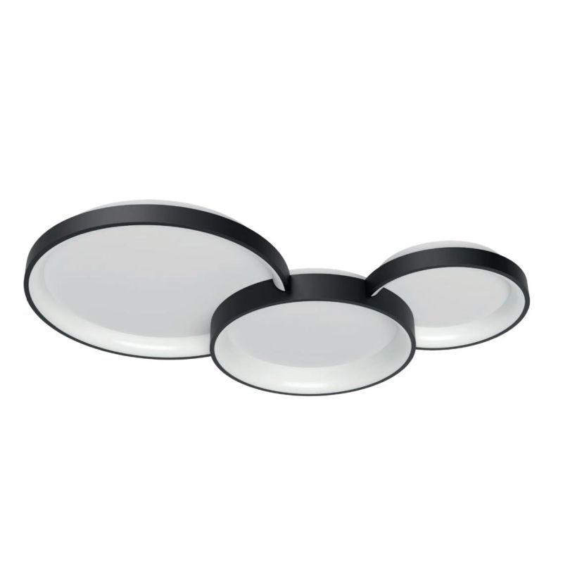 Redo group COMBI PLAFONIERA TRE CERCHI NERA LED 72W 01-3375