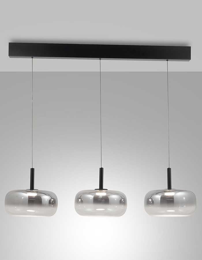 FABAS LUCE DEVERO SOSPENSIONE LINEARE LED DIMMERABILE &ndash; CCT GRIGIO