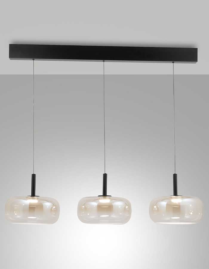 FABAS LUCE DEVERO SOSPENSIONE LINEARE LED DIMMERABILE &ndash; CCT COGNAC